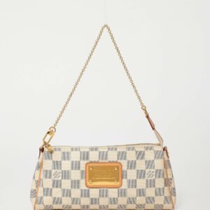 Louis Vuitton Damier Azur Coated Canvas Eva Crossbody Clutch Bag | AlmaBagz