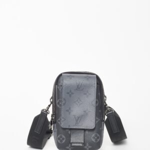 Louis Vuitton Monogram Reverse Eclipse Coated Canvas Double Phone NM Crossbody Pouch | AlmaBagz