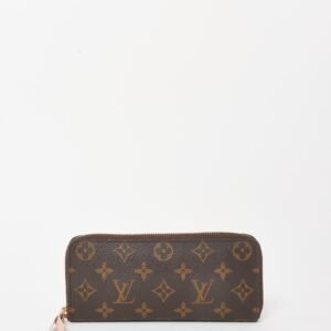 Louis Vuitton Pink Monogram Coated Canvas Clémence Zippy Wallet | AlmaBagz