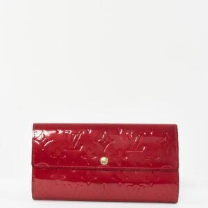 Louis Vuitton Red Monogram Vernis Patent Leather Sarah Wallet | AlmaBagz