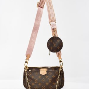 Louis Vuitton Monogram Coated Canvas Rose Multi Pochette Crossbody Bag | AlmaBagz