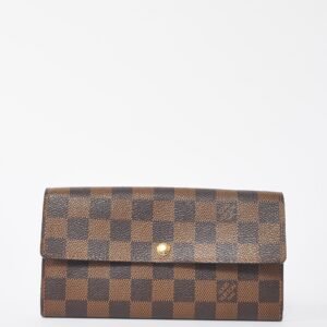 Louis Vuitton Damier Ebene Coated Canvas Sarah Long Wallet | AlmaBagz