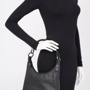 Gucci Hobo Black Grained Leather | AlmaBagz