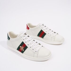 Gucci Ace Embroidered Bee White / Red / Green Leather EU 36.5 UK 3.5 | AlmaBagz