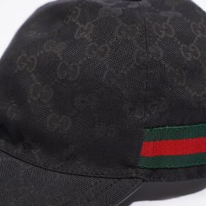 Gucci Original GG Cap Black / Gucci Stripe Cotton Medium | AlmaBagz