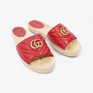 Gucci GG Marmont Espadrilles Red Leather EU 38 UK 5 | AlmaBagz