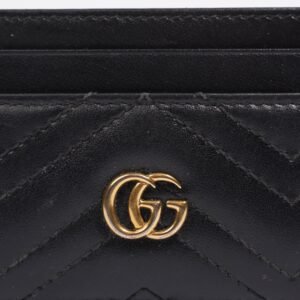 Gucci GG Marmont Card Holder Black Leather | AlmaBagz