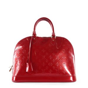 LOUIS VUITTON Red Patent Leather Alma GM Bag | AlmaBagz