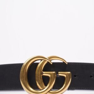 Gucci Marmont GG Belt Black / Gold Leather 75cm / 30" | AlmaBagz