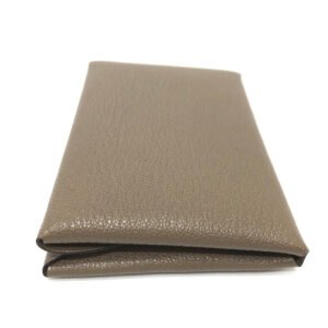 HERMES Card Case Chevre Misol Brown Calvi duo | AlmaBagz