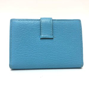 HERMES Card Case Shave Luco Romandel blue bearn mini compact Women Used | AlmaBagz