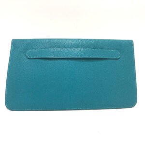 HERMES Pouch Chevre Misol Blue gene Stopper Chene Dunkle Women Used | AlmaBagz