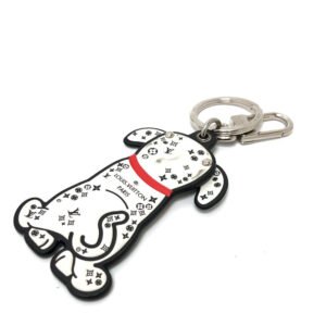 LOUIS VUITTON Bag charm M00746 leather White x black Portocle Dalmatian | AlmaBagz