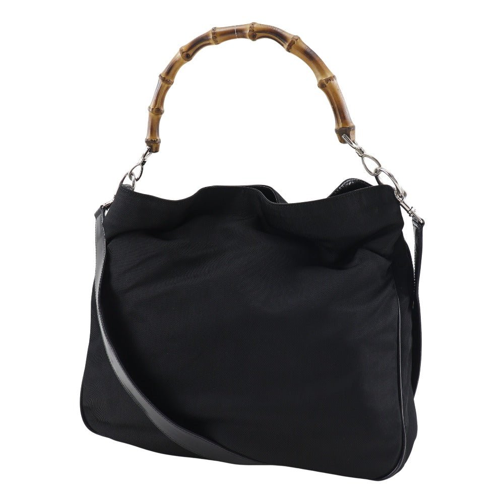 GUCCI Handbag 001.2123.1577 Nylon Canvas, Bamboo black Women Used | AlmaBagz