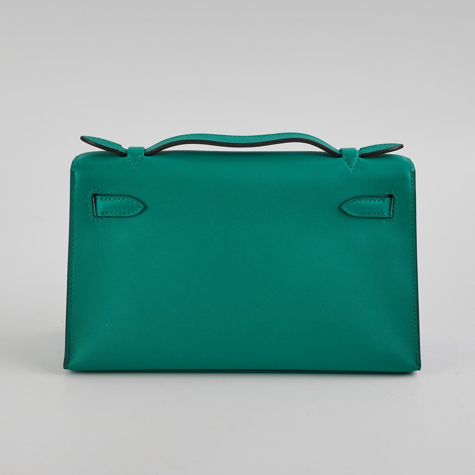 Hermes Kelly Pochette Vert Verone Swift - C Stamp | AlmaBagz