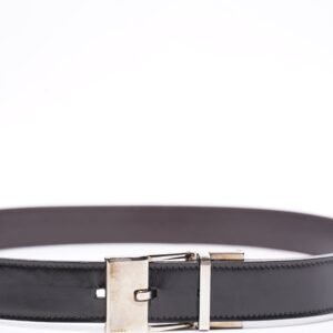 Gucci Square Buckle Belt Black Leather 80cm 32" | AlmaBagz