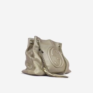 Gucci Soho Medium Chain Tote - Champagne | AlmaBagz