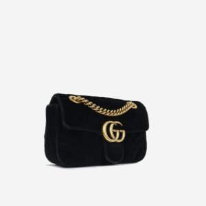 Gucci Mini Marmont - Black Velvet | AlmaBagz