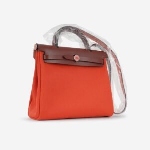 Hermès Hermes - Herbag 31 - Capucines Canvas / Rouge Hunter PHW - Unused | AlmaBagz