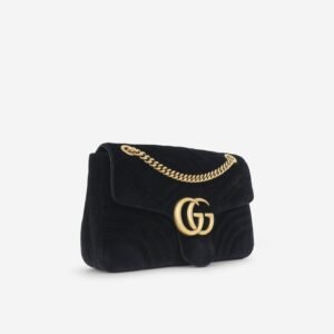 Gucci Gucci - GG Marmont Shoulder Bag - Black Velvet GHW - | AlmaBagz