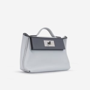 Hermès Hermes - 24/24 - 21 - Bleu Glacier Evercolor / Ardoise Swift PHW - Brand New | AlmaBagz