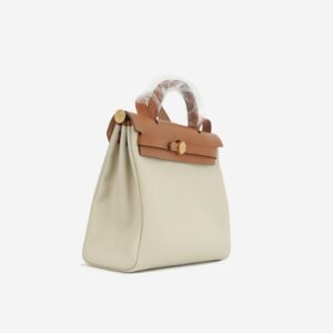 Hermès Hermes - Herbag 31 - Beton Canvas/ Fauve Hunter GHW - 2023 - Brand New | AlmaBagz