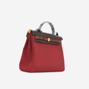 Hermès Hermes - Herbag 31 - Rouge Grenat Canvas / Rouge Sellier / Rouge H / Noir Hunter GHW - Brand New | AlmaBagz