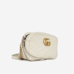 Gucci - GG Marmont Shoulder Bag - White Smooth Calfskin GHW - | AlmaBagz