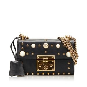 Gucci Pearl Studded Padlock Crossbody Bag | AlmaBagz
