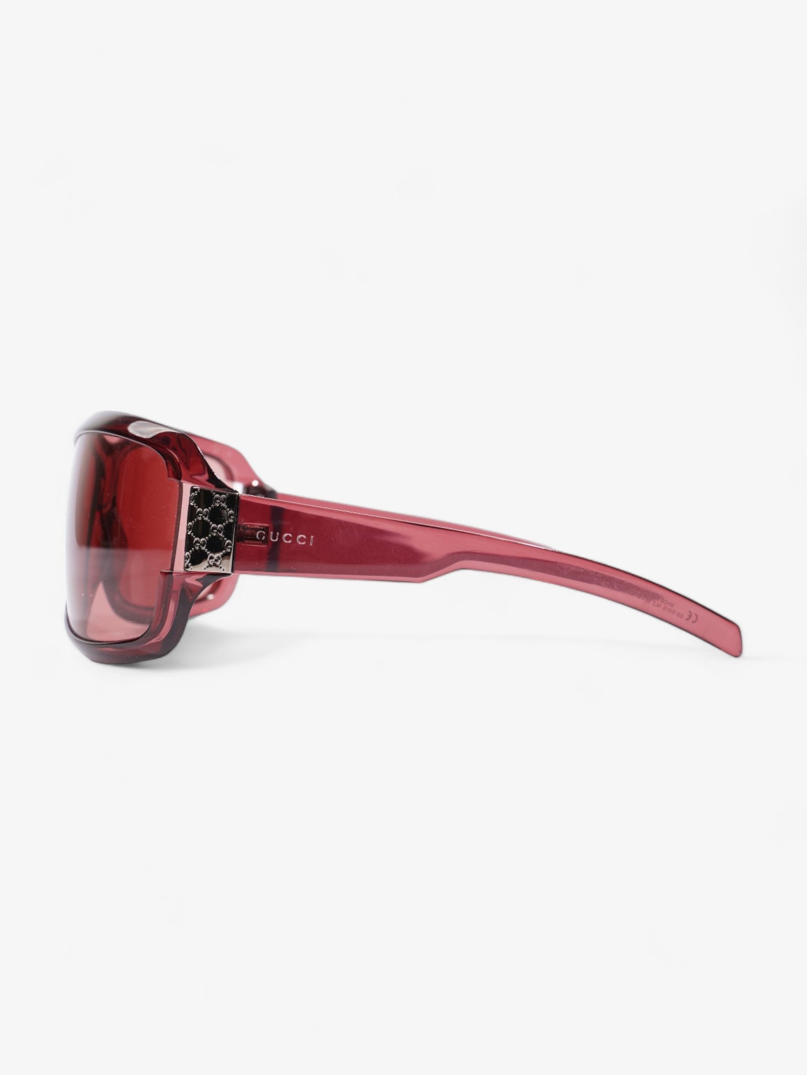 Gucci Large Frame Sunglasses Burgundy Acetate 120mm | AlmaBagz