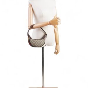 Gucci GG Mini Ophidia Beige And Ebony GG Supreme / Gucci Stripe Coated Canvas | AlmaBagz