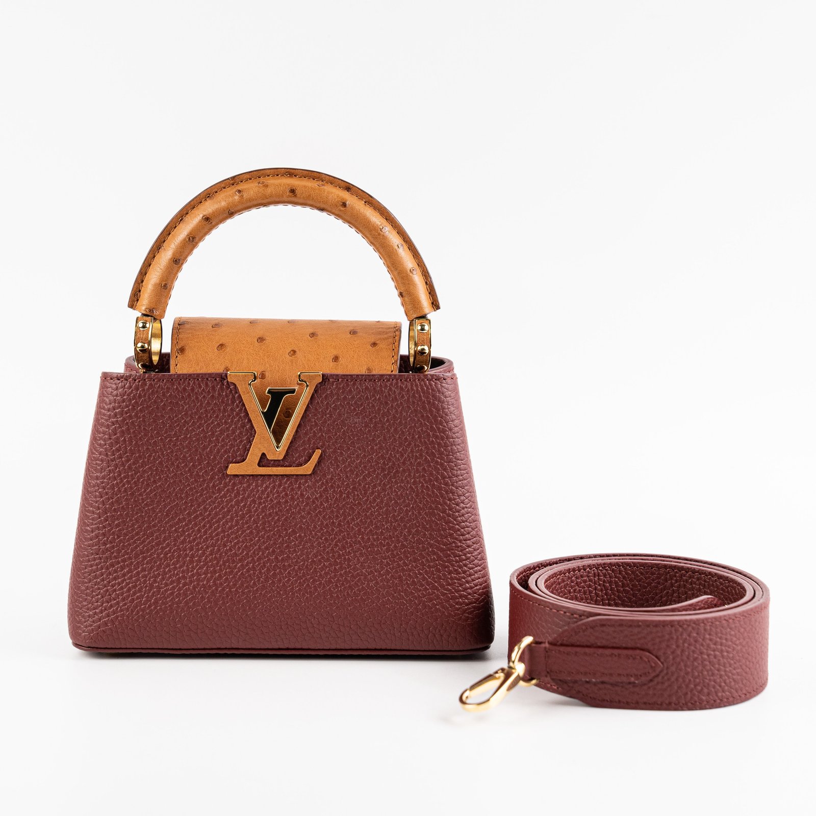 Louis Vuitton Capucines Mini with Ostrich Handle | AlmaBagz