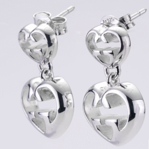 Gucci Love Britt G Heart Earrings in Silver | AlmaBagz