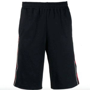 Gucci Side Stripe Track Shorts with Lyre in Black | AlmaBagz