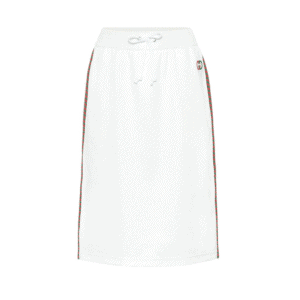 Gucci Technical Drawstring Stripe Logo Midi Skirt In White | AlmaBagz