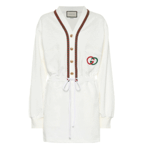 Gucci Technical Jersey Dress in White | AlmaBagz