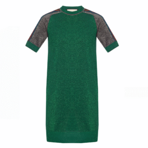 Gucci Metallic T-shirt Dress in Green | AlmaBagz