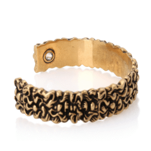 Gucci Lionhead Mane Cuff Bracelet in Antique Gold | AlmaBagz