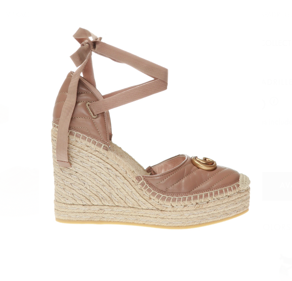 Gucci Ankle Tie Wedge Platform Espadrille Sandals | AlmaBagz - Image 2