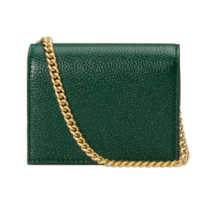 Gucci Zumi Horse-bit Card Case on a Chain in Green | AlmaBagz
