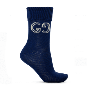 Gucci GG logo Lit Circus Knit Socks in Midnight Blue | AlmaBagz