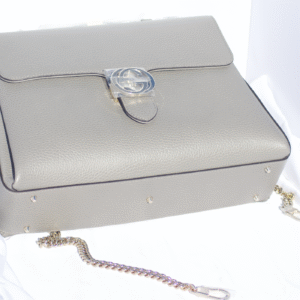 Gucci Large Top Handle Interlocking GG Crossbody in Gray | AlmaBagz