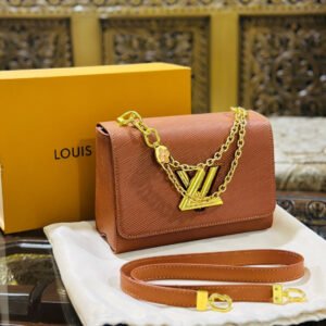 Louis Vuitton New Logo Edition Women's Crossbody Bag with Stylish Long Chain (Brown) | AlmaBagz