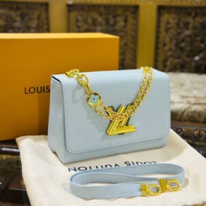 Louis Vuitton New Logo Edition Women's Crossbody Bag with Stylish Long Chain (Blue) | AlmaBagz