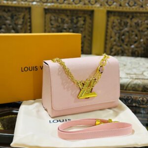 Louis Vuitton New Logo Edition Women's Crossbody Bag with Stylish Long Chain (Pink 1) | AlmaBagz
