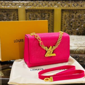 Louis Vuitton New Logo Edition Women's Crossbody Bag with Stylish Long Chain (Pink 2) | AlmaBagz