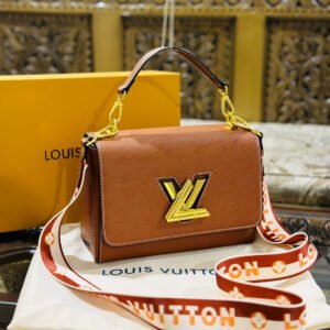 Louis Vuitton New Logo Edition Women's Crossbody Bag with Stylish Long Chain (Brown 2) | AlmaBagz
