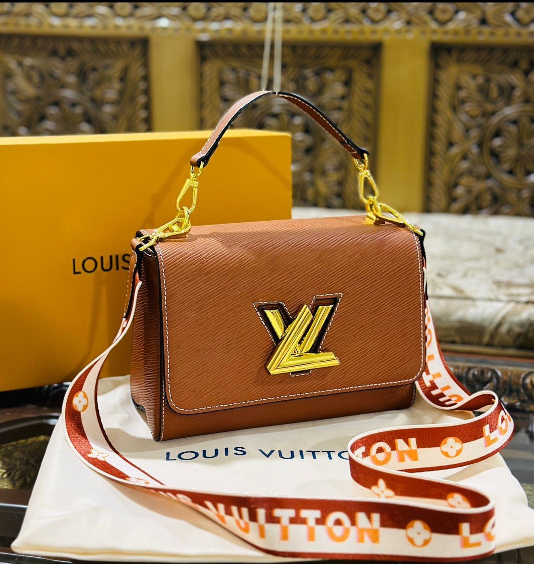Louis Vuitton New Logo Edition Women's Crossbody Bag with Stylish Long Chain (Brown 2) | AlmaBagz