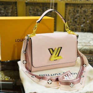Louis Vuitton New Logo Edition Women's Crossbody Bag with Stylish Long Chain (Pink 3) | AlmaBagz