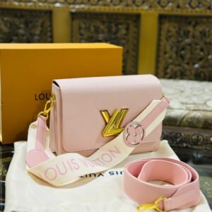 Louis Vuitton New Logo Edition Women's Crossbody Bag with Stylish Long Chain (Pink 4) | AlmaBagz